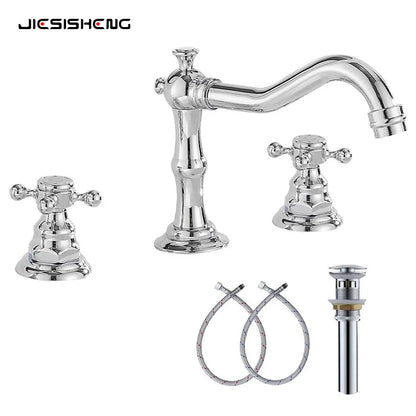 Widespread Bathroom Sink Faucet Hole Deck Mounted Dual