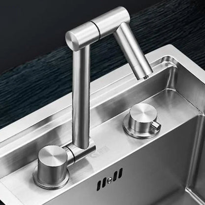 Black 304 Stainless Steel Sink Faucet Concealed Folding