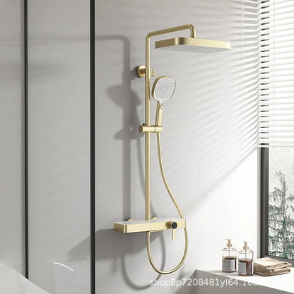 Cold Bathroom Shower System Sprinkler Brushed Rose Gold