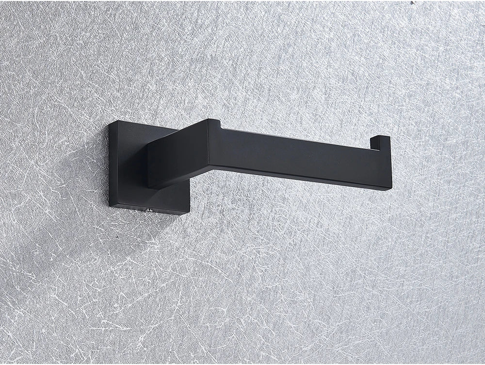 Bathroom Hardware Black Robe Hook Towel Rail Bar
