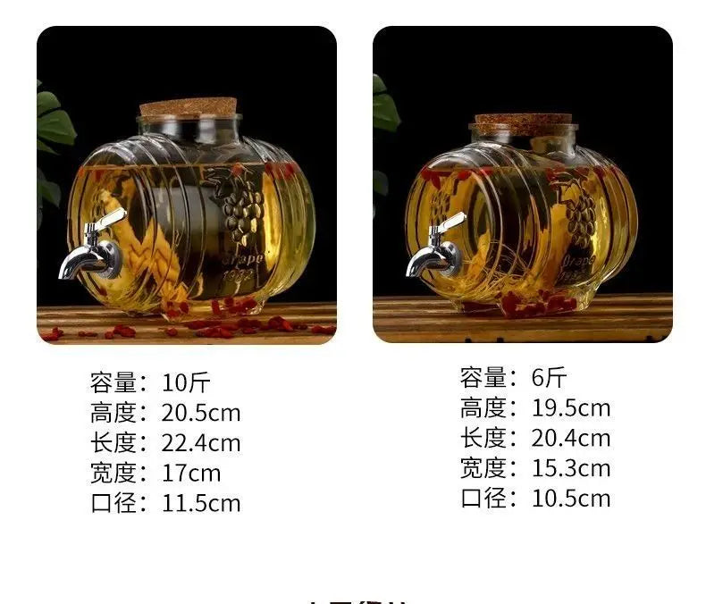 Special Glass Wine Bottle Faucet Fruit Wine Ginseng