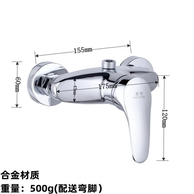 Brass Shower Faucet Mixer Valve Shower Head Hidden