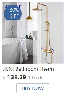Jieni Matte Black Rainfall Shower Faucet Paint Black