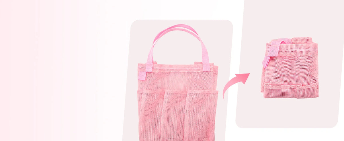 Mesh Shower Caddy Bag Drawstring Bathroom Organizer College