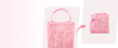Mesh Shower Caddy Bag Drawstring Bathroom Organizer College