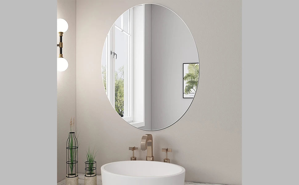 Shatterproof Oval Wall Mirror Acrylic Bathroom Unbreakable