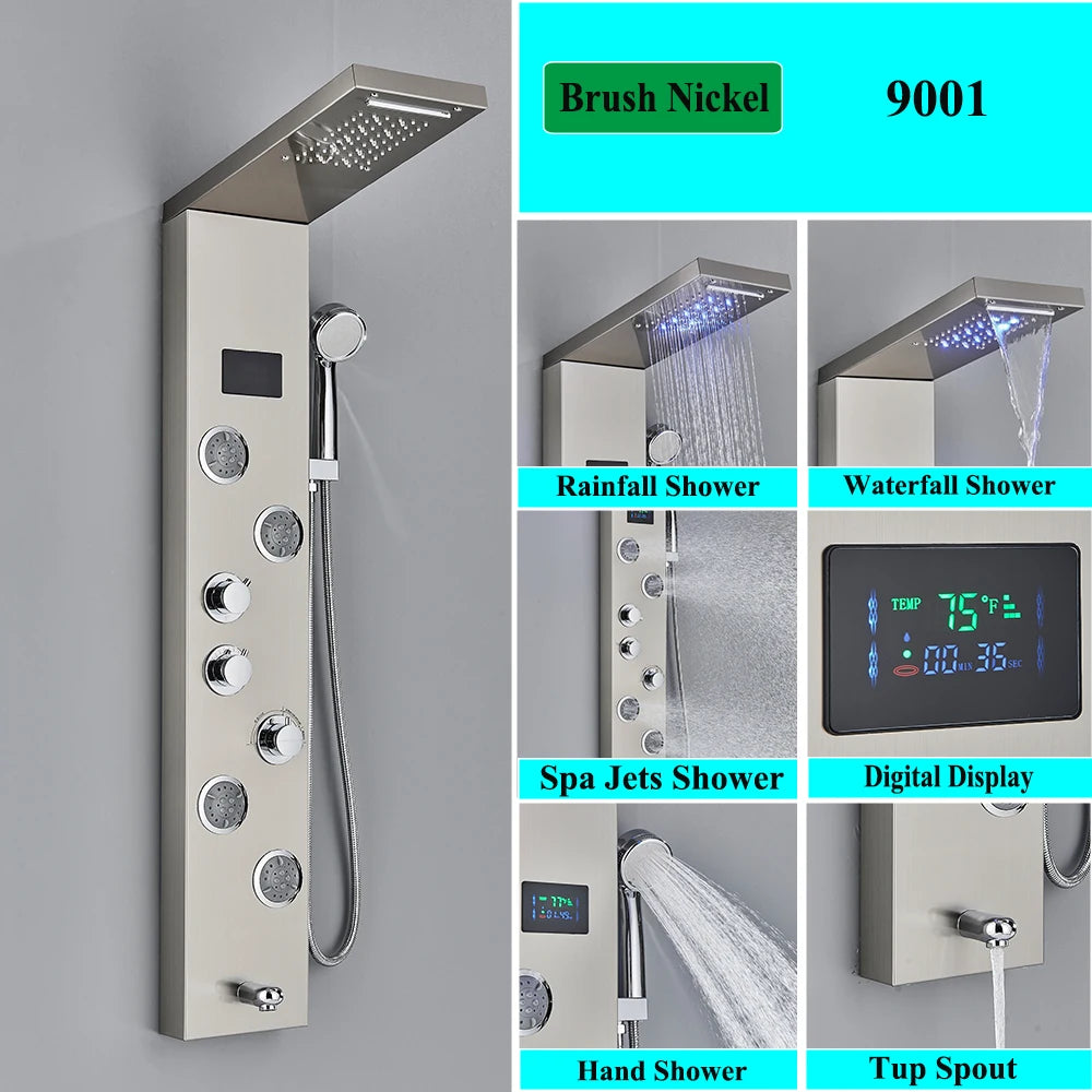 Shower Panel Tower System Rain Waterfall Shower Column