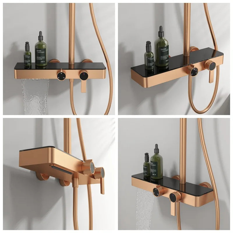 Kemaidi Bathroom Shower System Cold Control Knobbed Triple