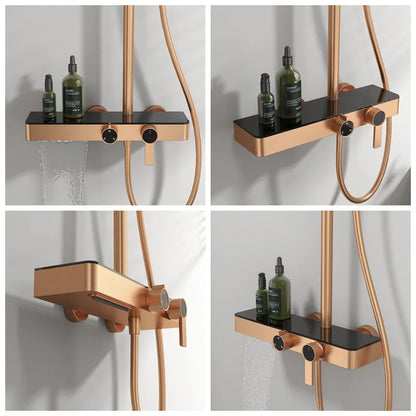 Kemaidi Bathroom Shower System Cold Control Knobbed Triple