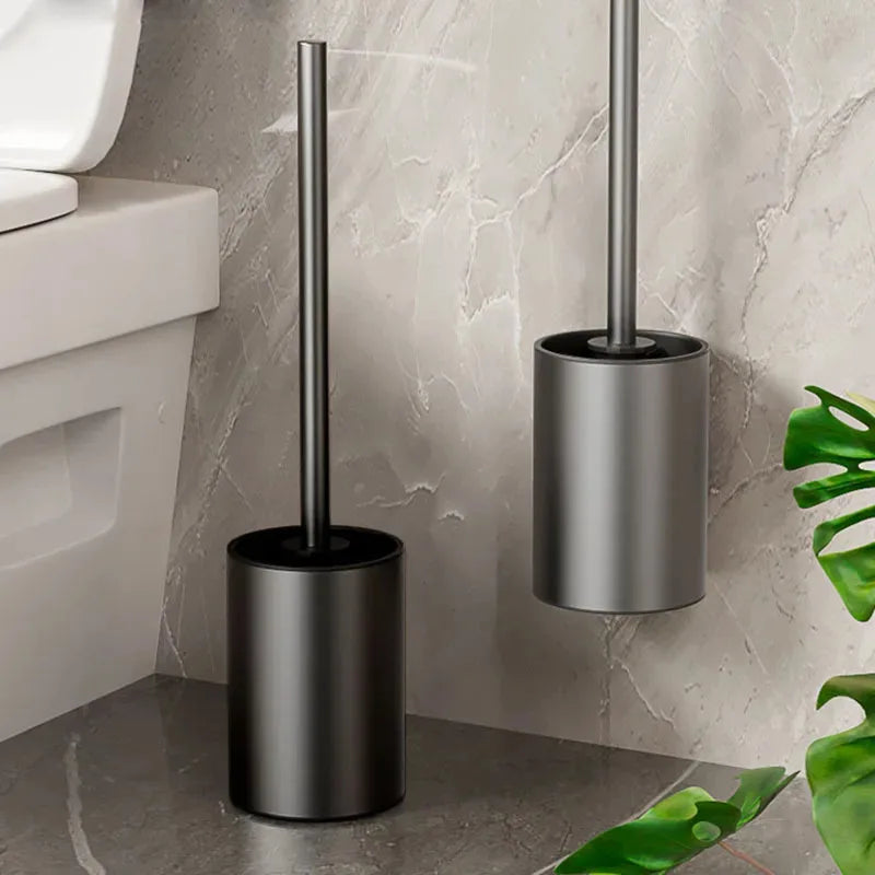 Bathroom Toilet Brush Holder Cleaning Space Aluminum Wall