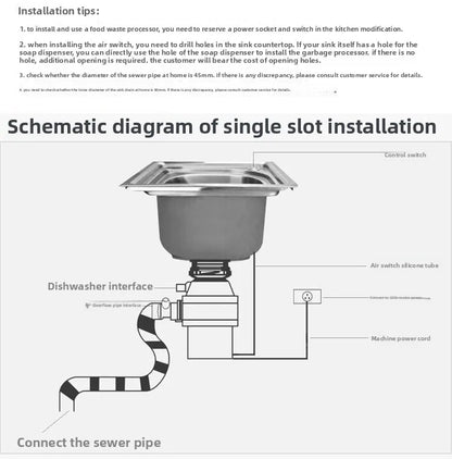 Garbage Processor Food Waste High-Power Crusher Grinder Grinding