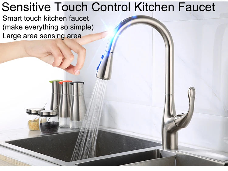Brushed Nickel Touch On Faucet Quality Brass Cold