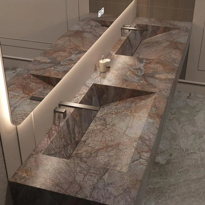 Any Size Custom Marble Seamless Stone Vanity Customizable