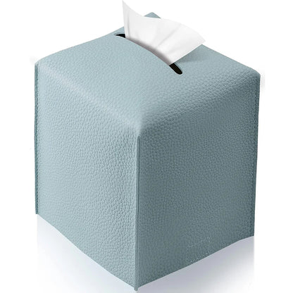 Modern Pu Leather Square Tissue Box Cover Holder-Decorative