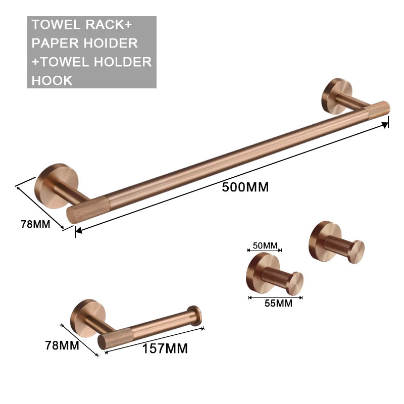 Brushed Rose Gold Toilet Brush Holder Toilet Paper