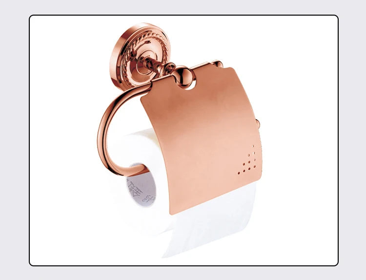 Bathroom Rose Gold Bath Towel Towel Ring Carved