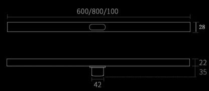 28cm Width 600mm Or 800mm Brushed Gold 304