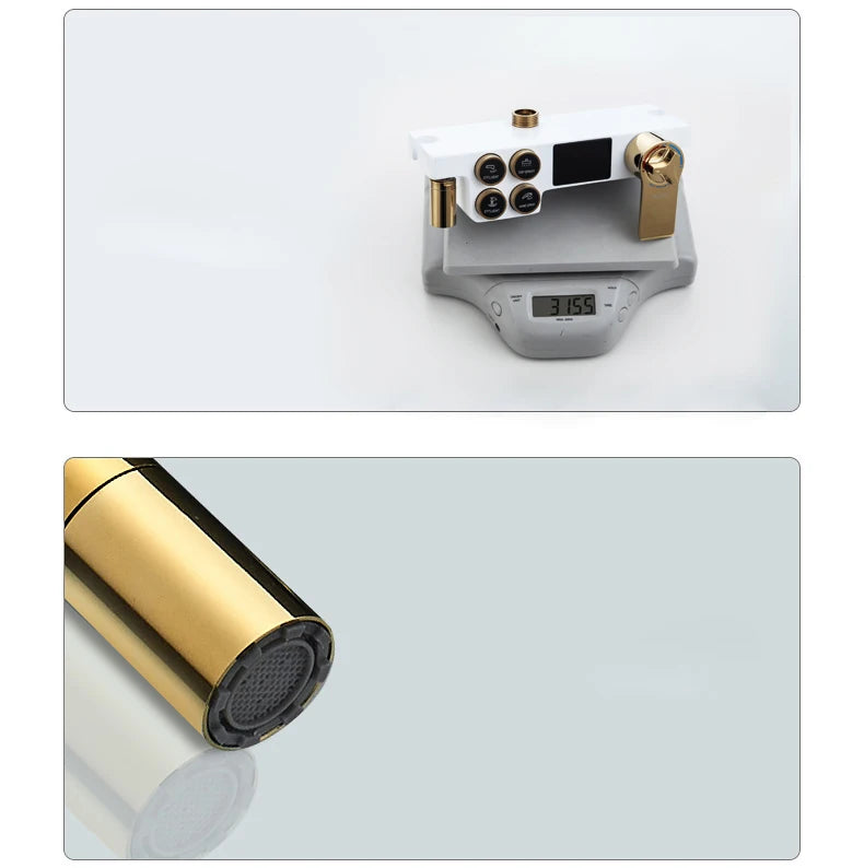 White Gold Thermostatic Shower System Quality Brass Cold