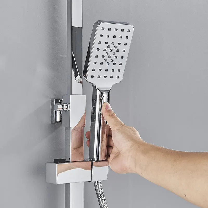 Black Thermostatic Shower Faucets Digital Display Screen Cold