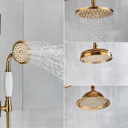 Golden Shower Bathroom Bath Shower Faucet Brass Swivel