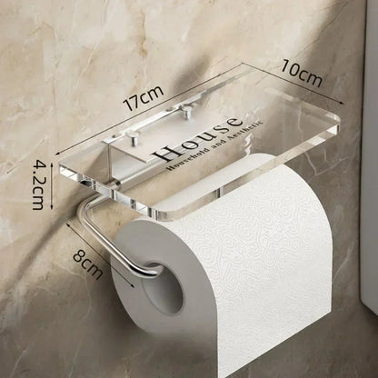 Luxury Gold Toilet Paper Holder Shelf No Punching