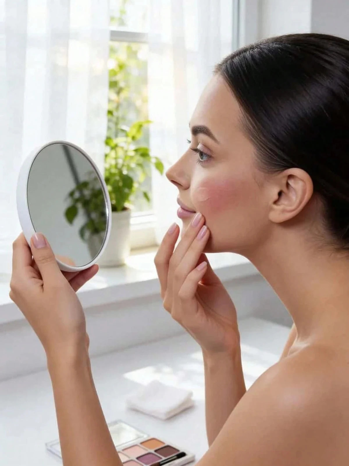 1pc 10x/50x/Magnifying Makeup Mirror Suction Base Handheld Size