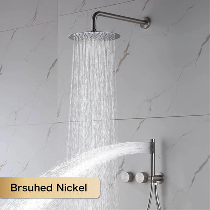 Luxury Gun Gray Brass Bathroom Shower System Concealed