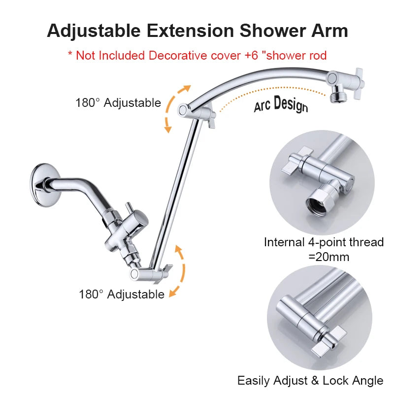 Large Panel Rectangle Rain Shower Head Handheld Spray