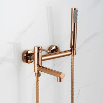 Bathtub Shower Faucet Brass Handle Waterfall Spout Wall