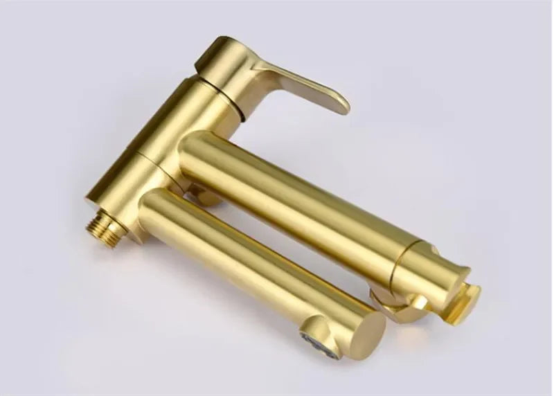 Bathtub Shower Wall Mounted Brushed Gold Rotatable Bidet