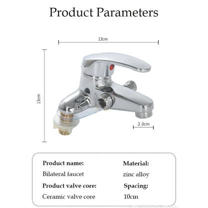 Two-Hole Bathroom Sink Faucet Zinc Alloy Dual Handle