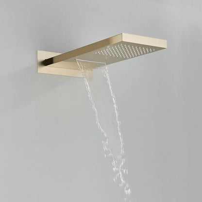 Thermostatic Shower Brushed Gold Bathroom Faucet Cold Mixer