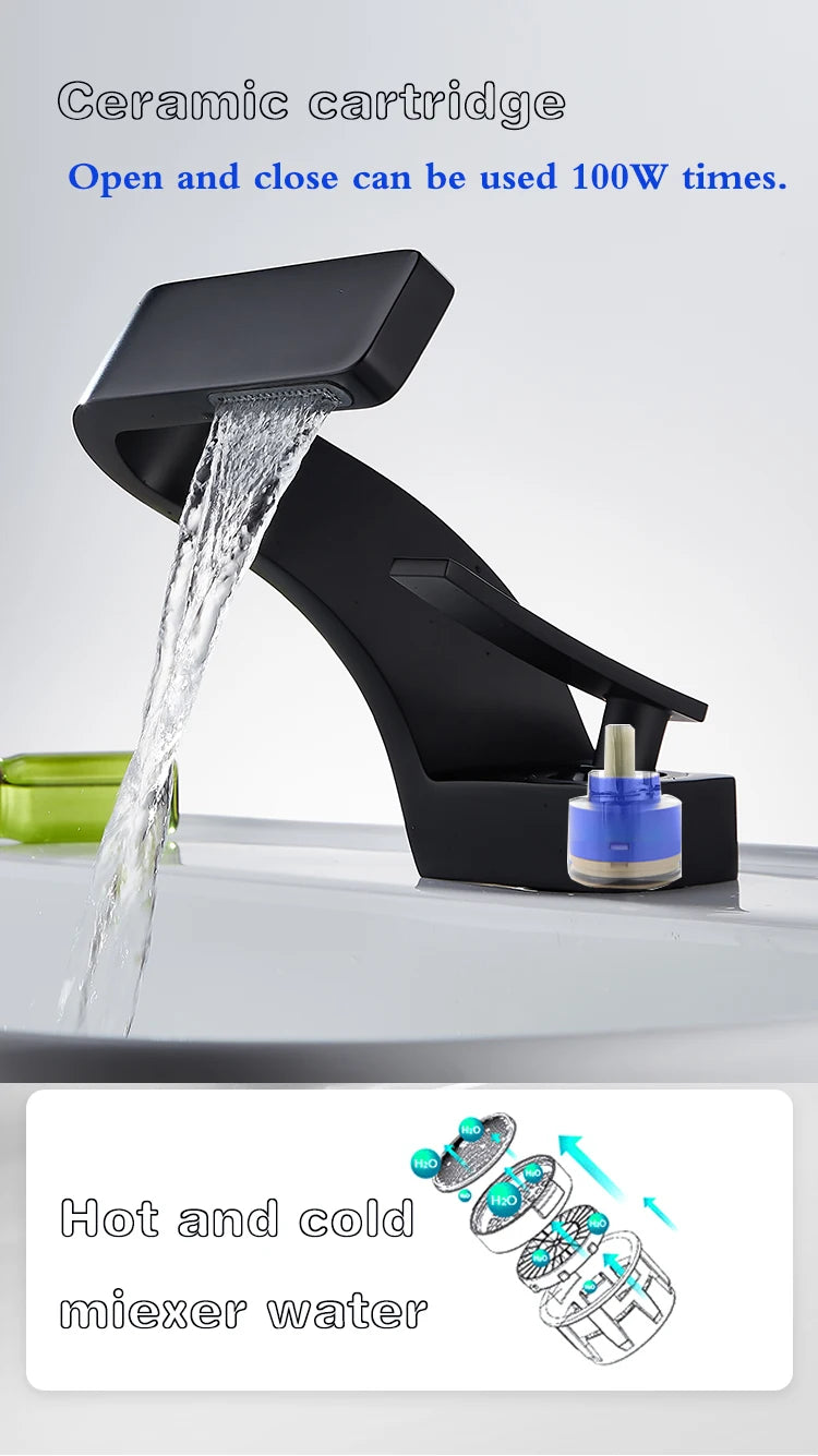 Tolm Basin Faucet Modern Bathroom Mixer Tap Orange