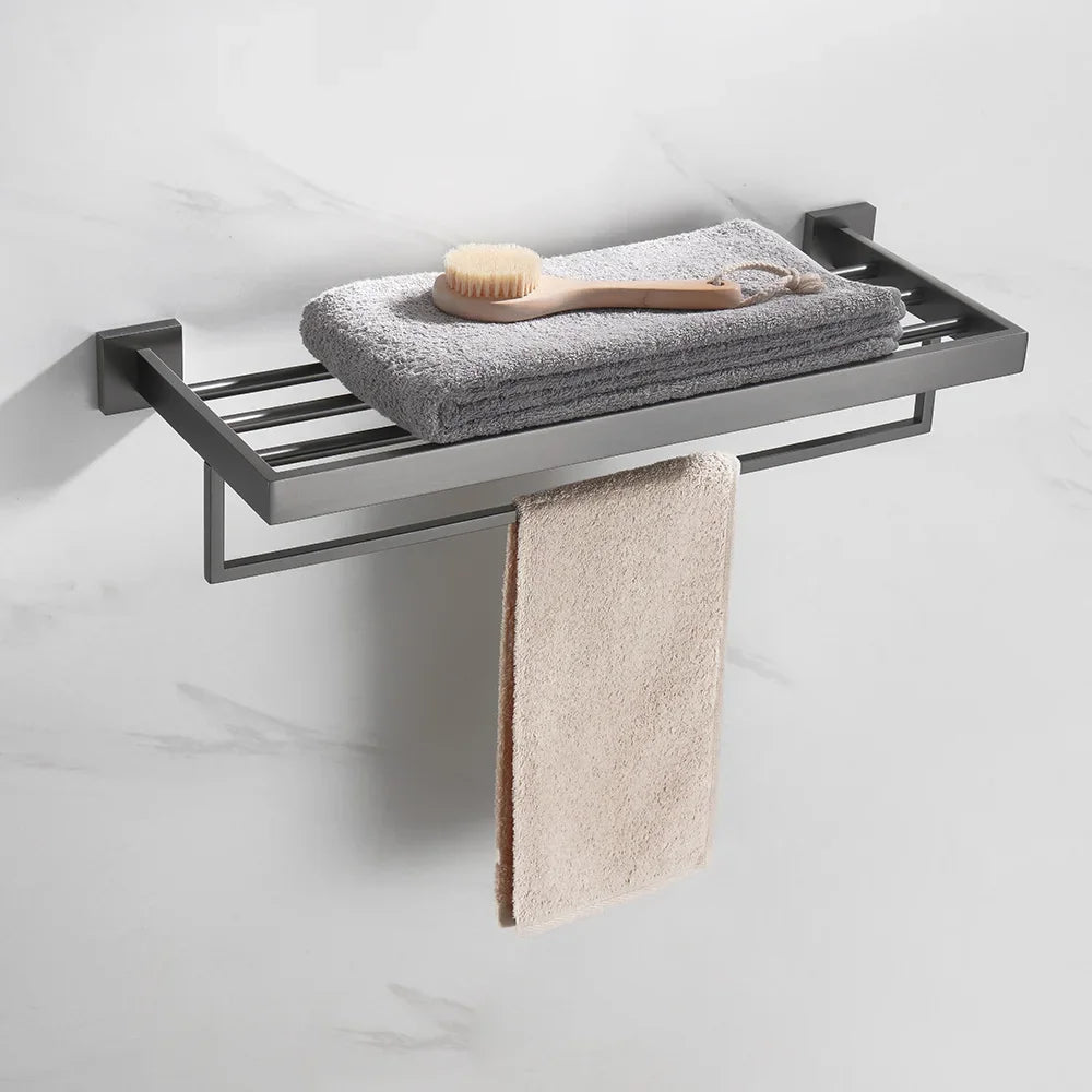Gunmetal Stainless Steel Bathroom Accessorie Hardware Towel Rack