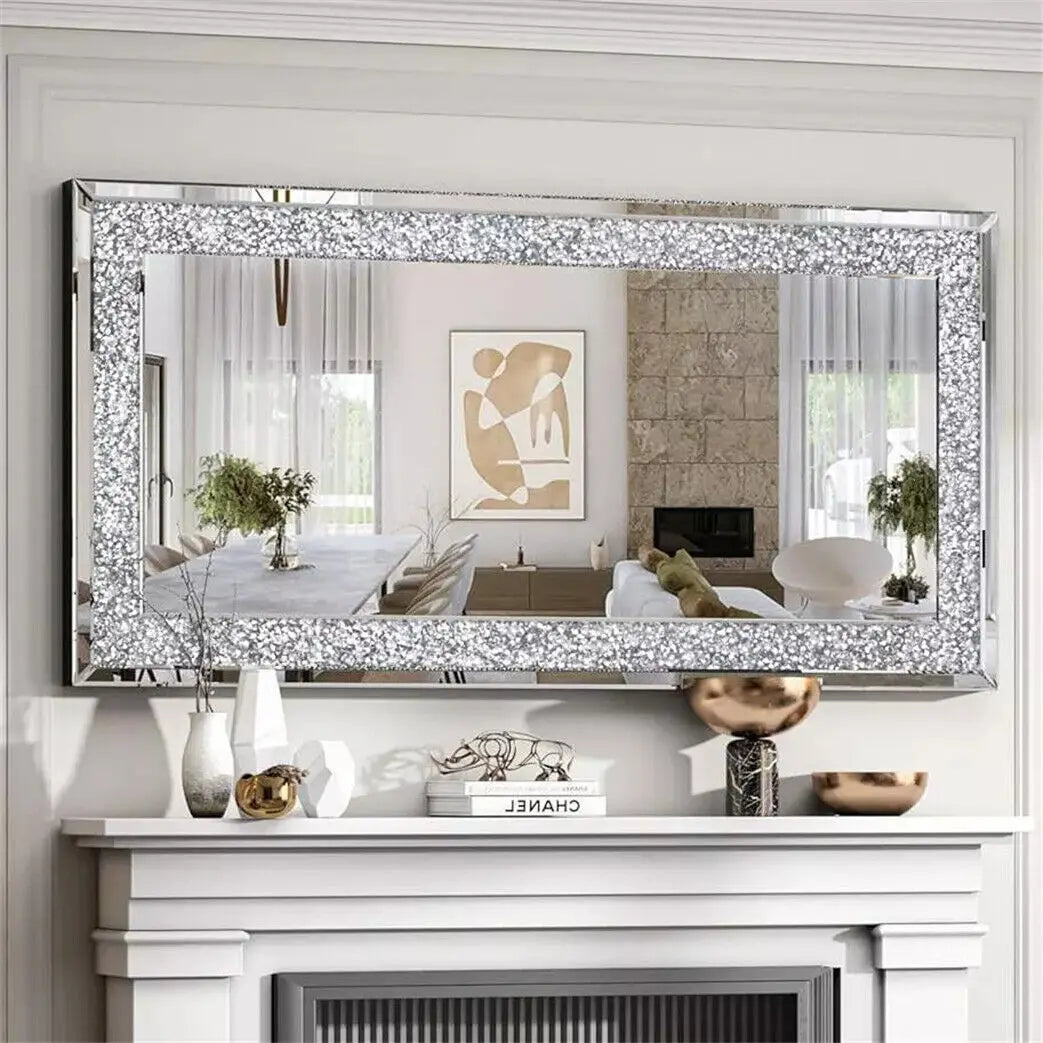 120x60cm Crystal Crush Diamond Wall Mirror Gorgeous
