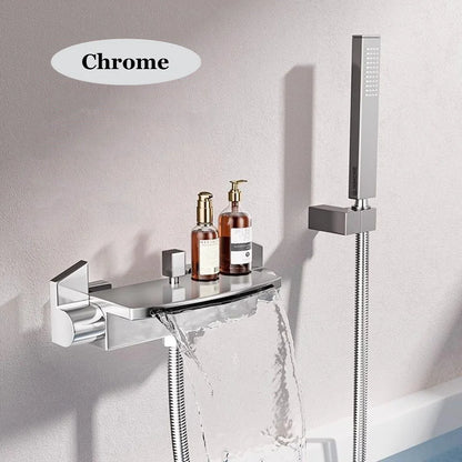Modern Luxury Waterfall Bathtub Faucet Wall Mounted Bath