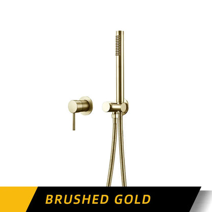 Handheld Bathroom Shower System Brushed Gold Cold Water