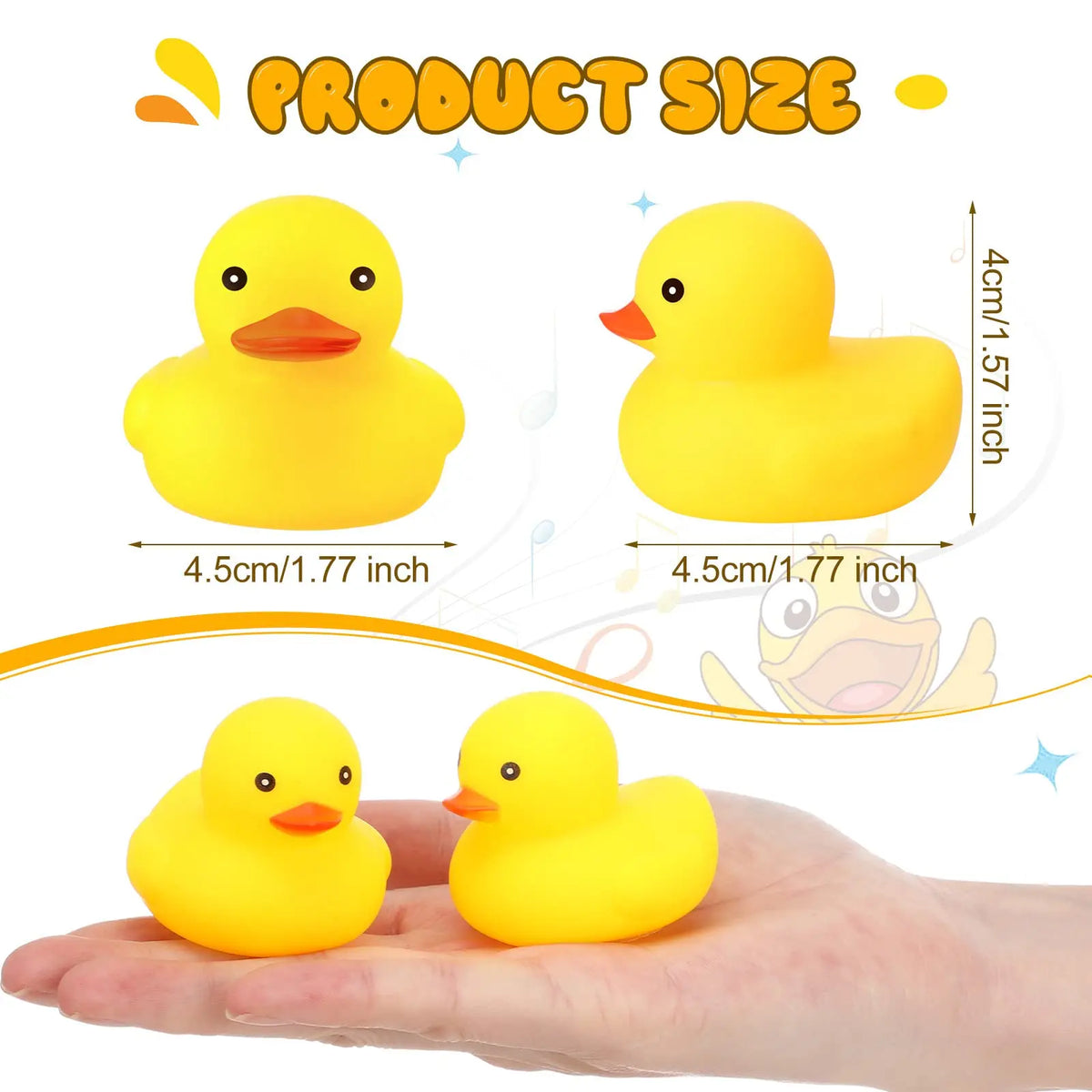 10-200pcs Yellow Rubber Duck Bath Toys Mini Squeak