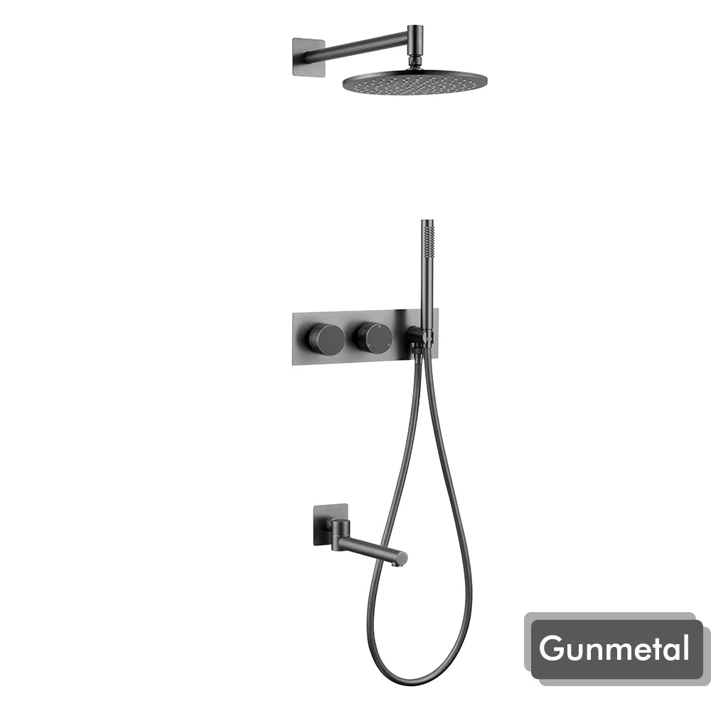 Gunmetal Shower Faucet Or Ways Concealed Box Bathroom