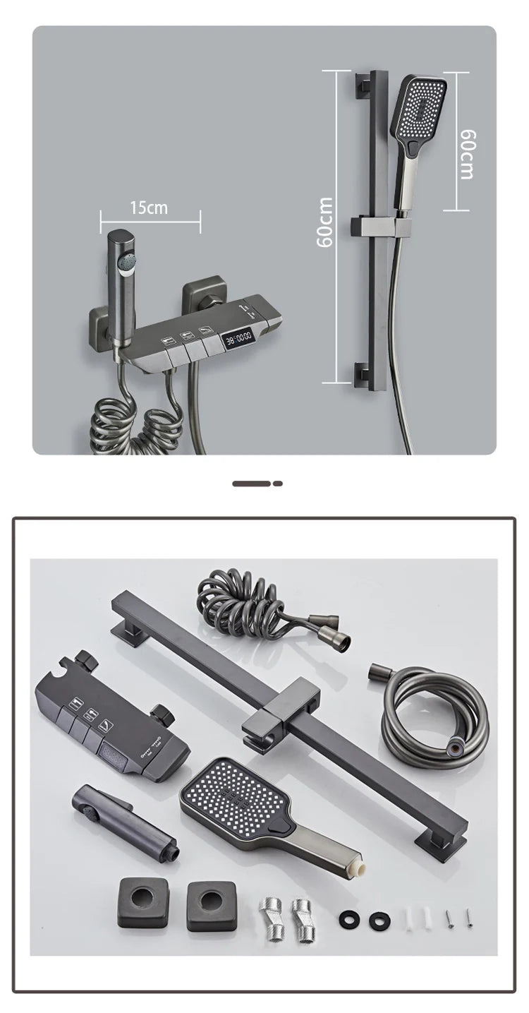 Modern Shower System Full Grey Way Piano Keys
