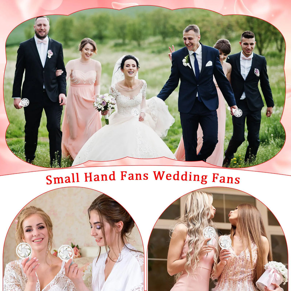 12-100 Mini Handheld Fan Bulk Wedding Fan Usb