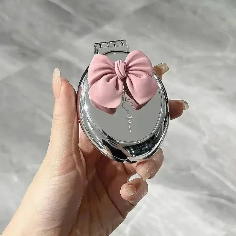 Mini Silver Folding Comb Makeup Mirror Women Girl