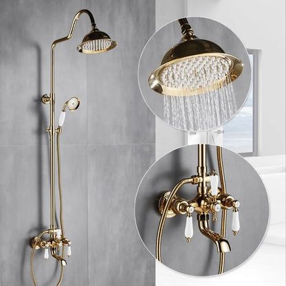 Vintage French Style Dual Handle Tub Faucet Shower