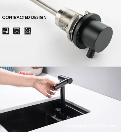 Black 304 Stainless Steel Sink Faucet Concealed Folding