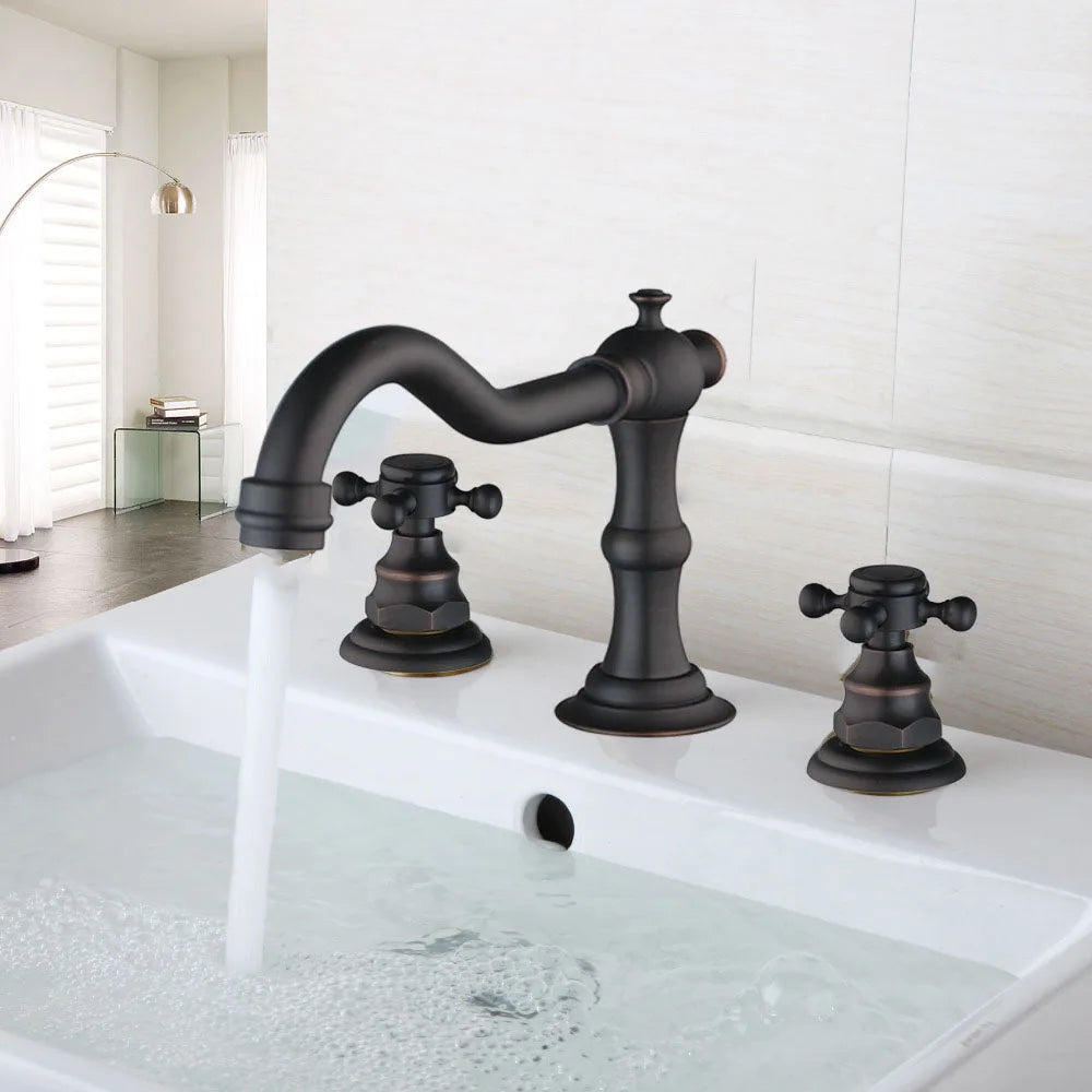 Kemaidi Antique Brass Bathroom Faucets Inch Brass Widespread