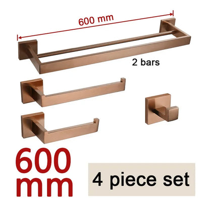 Brushed Rose Gold Towel Rack Robe Hook Bathroom