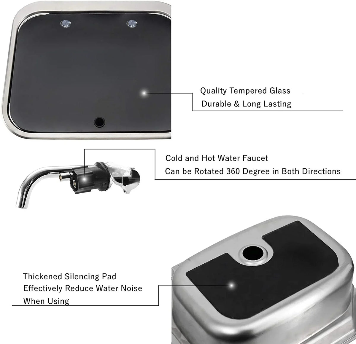 Dreamrv Caravan Camping Stainless Steel Hand Wash Basin