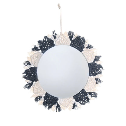 Boho Decorative Mirrors Macrame Round Mirror Aesthetic Room