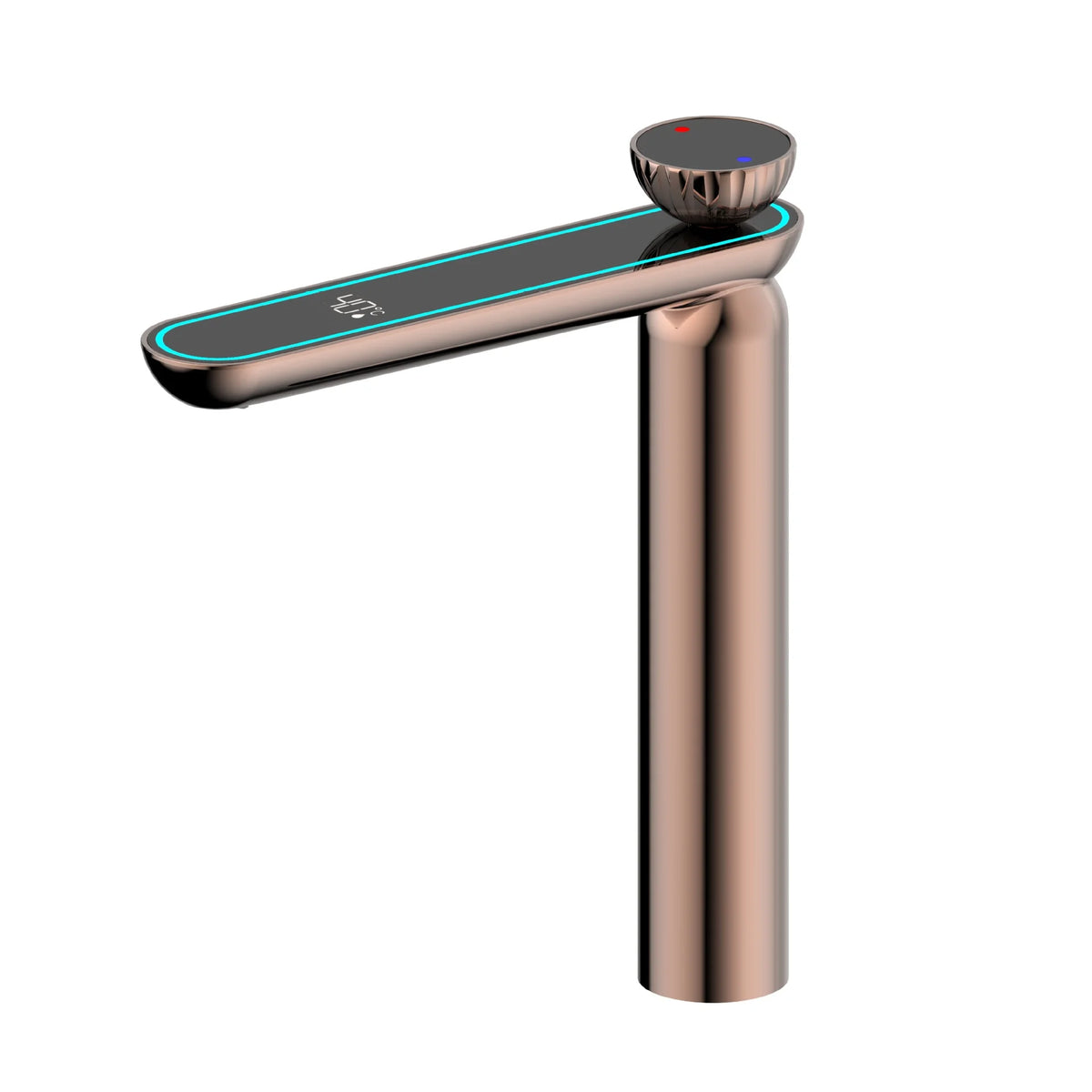 Zappo Gun Gray Digital Display Bathroom Faucet Brass