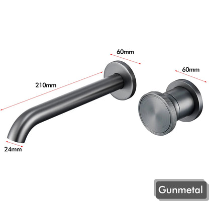 Brushed Gold Basin Faucet Recessed Control Switch Tap